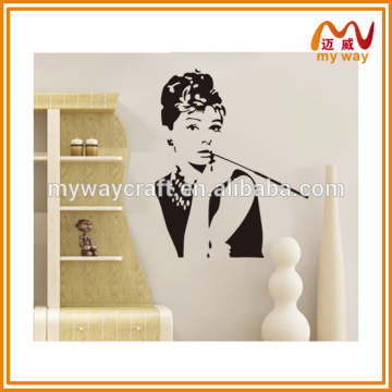 2016 fashion famous star theme black wall decor stickers